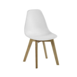 Oakham Alderley Premium White Plastic Dining Chairs With Wooden Legs - Set Of 2 - thumbnail 2