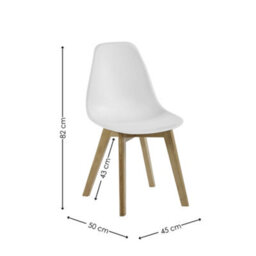 Oakham Alderley Premium White Plastic Dining Chairs With Wooden Legs - Set Of 2 - thumbnail 7