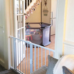Safetots Pressure Fit Self Closing Stair Gate, Narrow, 68.5Cm - 75Cm, White, Auto Closing Baby Gate, Safety Barrier - thumbnail 8