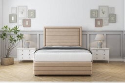 "Sloomy Ashford Pebble Plush Divan Bed Set 4 Drawers - 54"" Floor Standing  & 12"" Footboard 5' King" - thumbnail 1