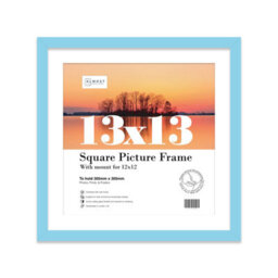 "13X13"" Light Blue Picture Frame - 13X13"" Square Frame With 12X12"" Mount For 13X13""/12X12"" Pictures Moderrn Style Thin Edge, 1 Pack" - thumbnail 1