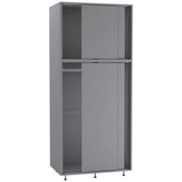 Urbn-Living Urbnliving 180Cm Height 4 Sliding Doors Grey Wardrobe Bedroom Storage Closet Hanging Rail Cupboard Unit - thumbnail 4