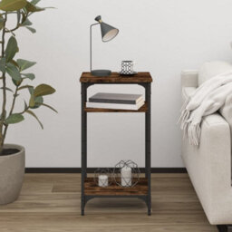 Berkfield Industrial Side Table Smoked Oak 40X30X75 Cm Engineered Wood - thumbnail 3