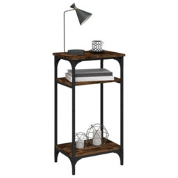 Berkfield Industrial Side Table Smoked Oak 40X30X75 Cm Engineered Wood - thumbnail 4