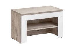 Arte Gustavo I Hallway Set In Oak Wellington & White Gloss - Complete Led-Lit Entryway Station With Cabinet, Bench & Hanger - thumbnail 5