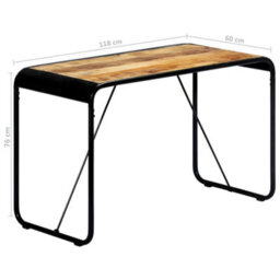 Berkfield Dining Table 118X60X76 Cm Solid Rough Mango Wood - thumbnail 7