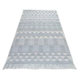 Duck Egg Geometric Kilim Luxurious Modern Wool Moroccan Wool Hand Made Rug For Dining Room Bedroom & Living Room-120Cm X 170Cm - thumbnail 7