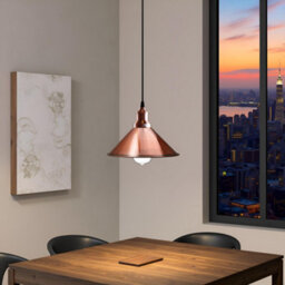 Ledsone Single Head Ceiling Pendant Light Copper 22 Cm Metal Shade E27 - thumbnail 9