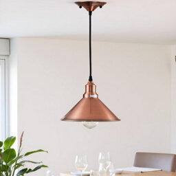 Ledsone Single Head Ceiling Pendant Light Copper 22 Cm Metal Shade E27 - thumbnail 6