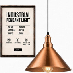 Ledsone Single Head Ceiling Pendant Light Copper 22 Cm Metal Shade E27 - thumbnail 1