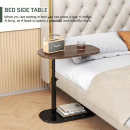 Adjustable C-Shaped Sofa Side End Table Coffee Laptop Bedroom Table - thumbnail 6