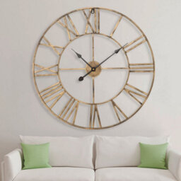 Bronze Metal Wall Clocks Round Silent Roman Numeral Clocks For Living Room Bedroom 40Cm - thumbnail 8