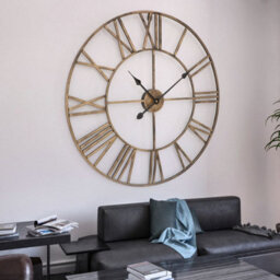Bronze Metal Wall Clocks Round Silent Roman Numeral Clocks For Living Room Bedroom 40Cm - thumbnail 7