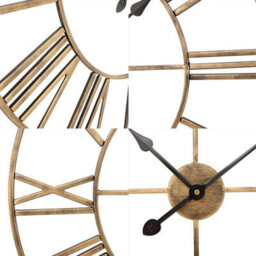 Bronze Metal Wall Clocks Round Silent Roman Numeral Clocks For Living Room Bedroom 40Cm - thumbnail 3
