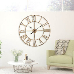 Bronze Metal Wall Clocks Round Silent Roman Numeral Clocks For Living Room Bedroom 40Cm - thumbnail 6