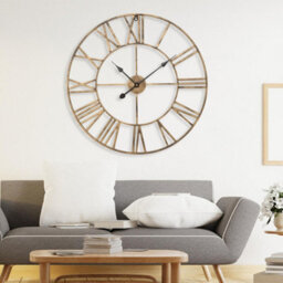 Bronze Metal Wall Clocks Round Silent Roman Numeral Clocks For Living Room Bedroom 40Cm - thumbnail 5
