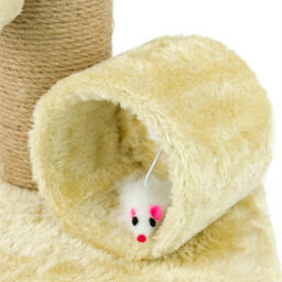 Kct Kitten Scratching Post And Tunnel For Indoor Cat Scratch Beige Scratcher Pole Small Natural Durable Sisal Tree Freestanding - thumbnail 6