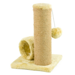 Kct Kitten Scratching Post And Tunnel For Indoor Cat Scratch Beige Scratcher Pole Small Natural Durable Sisal Tree Freestanding - thumbnail 7
