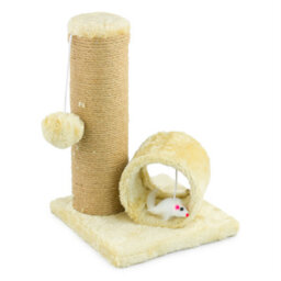 Kct Kitten Scratching Post And Tunnel For Indoor Cat Scratch Beige Scratcher Pole Small Natural Durable Sisal Tree Freestanding - thumbnail 4