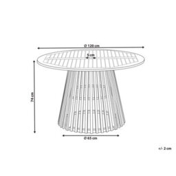 Wyld And Coco Acacia Round Dining Table 120 Cm Light Brown Outdoor - One-Leg, Parasol Hole - thumbnail 3
