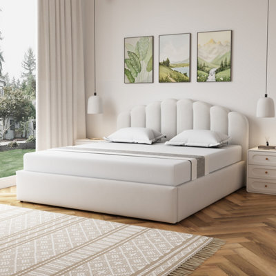 Unknown Ranson Fabric 180Cm Superking Ottoman Bed Frame With Storage- Beige - image 1
