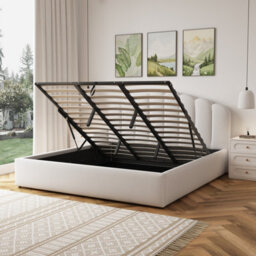 Unknown Ranson Fabric 180Cm Superking Ottoman Bed Frame With Storage- Beige - thumbnail 4