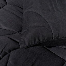 Ohs Football Coverless 7.5 Tog Duvet Pillowcase Set Embossed Quilt, Double - Black - thumbnail 2