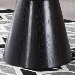 PureLifestyleWonders Designer Wood Grain Effect Coffee Table Round Black Oscura - thumbnail 2