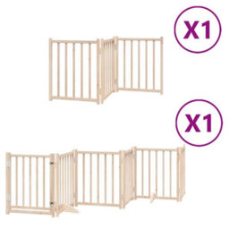 Walplus Poplar Wood Dog Gate With Door Foldable 9 Panels 450 Cm, Includes Door & Locks - thumbnail 2