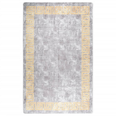 Berkfield Rug Washable 80X150 Cm Grey Anti Slip