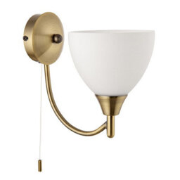 Luminosa Lighting Luminosa Alton 1 Light Wall Light Antique Brass With Opal Glass Shade, E14 - thumbnail 2