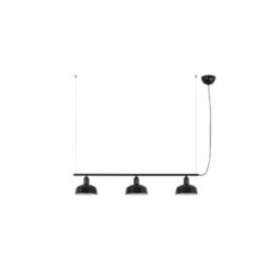 Luminosa Lighting Luminosa Tatawin Small Bar Pendant Ceiling Light Black, Gloss Black 3X E27