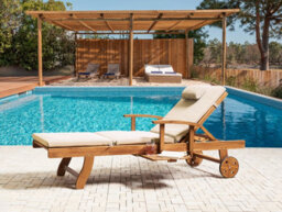 Beliani Sun Lounger Pad Cushion Toscana/java/amantea Premium 189 X 58 Cm Taupe - thumbnail 2