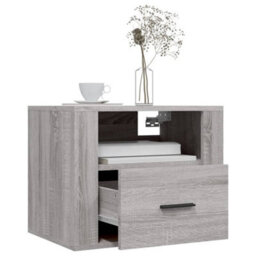 Berkfield Wall-Mounted Bedside Cabinets 2 Pcs Grey Sonoma 50X36X40 Cm - thumbnail 4