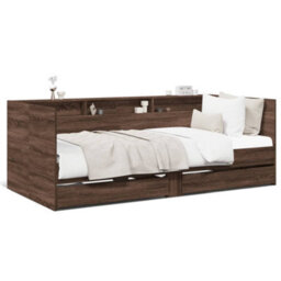 Berkfield Daybed With Drawers Without Mattress Brown Oak 75X190 Cm Small Single - thumbnail 2