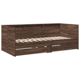 Berkfield Daybed With Drawers Without Mattress Brown Oak 75X190 Cm Small Single - thumbnail 3