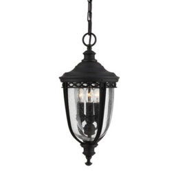 Stylish Ip23 3 Bulb Black Led Chain Lantern For Outdoor Use