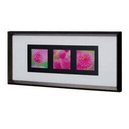 Orsina Pink Floral Colour Glass Triple Wall Art - thumbnail 2