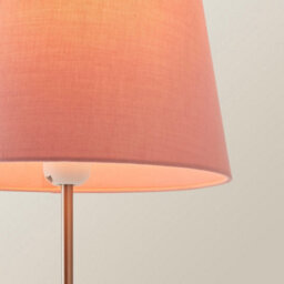 Valuelights Charles Brushed Chrome Table Lamp With Pink Tapered Shade And Bulb - thumbnail 3