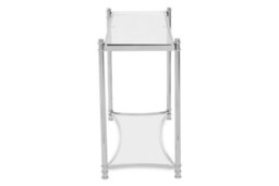 Premier Housewares Interiors By Premier Decent Silver Console Table With Clear Glass, Stylish Metallic Finished Decorative Table, Silver Table - thumbnail 4