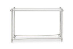 Premier Housewares Interiors By Premier Decent Silver Console Table With Clear Glass, Stylish Metallic Finished Decorative Table, Silver Table