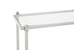 Premier Housewares Interiors By Premier Decent Silver Console Table With Clear Glass, Stylish Metallic Finished Decorative Table, Silver Table - thumbnail 5