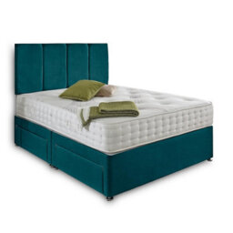 Dining Tables Zanzibar Headboard Divan Set , 2 Drawer On Same Side With Sprung 1500 Comfort Mattress - Plush Jade - Double - thumbnail 4