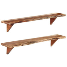 Berkfield Wall Shelves 2 Pcs 110X20X18 Cm Solid Wood Acacia - thumbnail 8