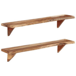 Berkfield Wall Shelves 2 Pcs 110X20X18 Cm Solid Wood Acacia - thumbnail 9