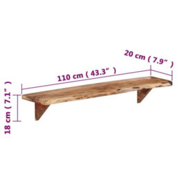 Berkfield Wall Shelves 2 Pcs 110X20X18 Cm Solid Wood Acacia - thumbnail 7