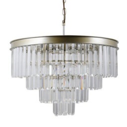 Luminosa Lighting Luminosa Hanging Pendant Golden Champagne 8 Light  With Crystal Glass Shade, E14 - thumbnail 1