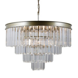 Luminosa Lighting Luminosa Hanging Pendant Golden Champagne 8 Light  With Crystal Glass Shade, E14 - thumbnail 2