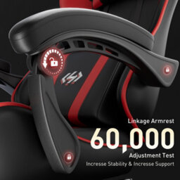 Precision Synergie Gaming Chair For Adults, Reclining Computer Chair With Footrest, Lumbar Support, Headrest, Red Black - thumbnail 4