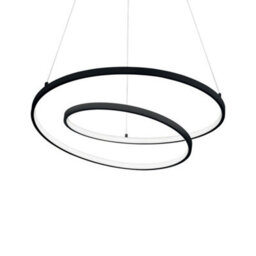 Ideal Lux Oz Led Decorative Swirl Integrated Pendant Light Black, 3000K - thumbnail 1